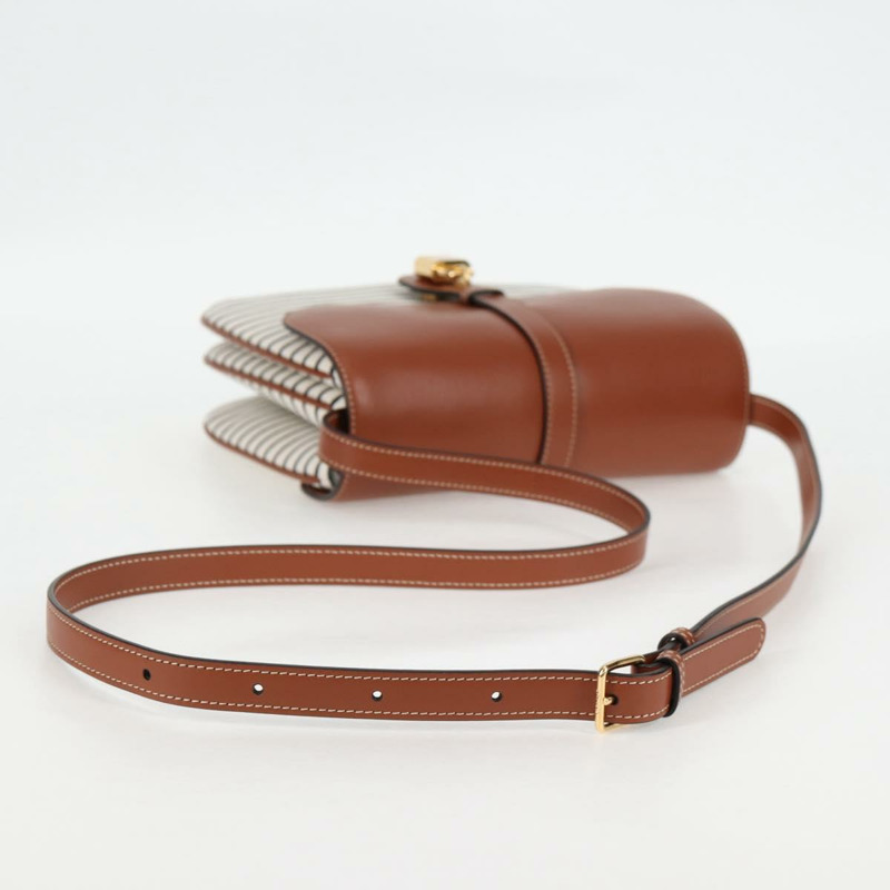 【日本直送】CELINE 肩背包 帆布 皮革 棕色 金色 正品 125821SAM-6