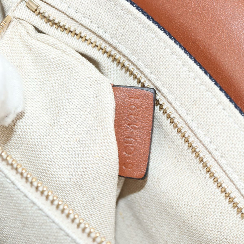 【日本直送】CELINE 肩背包 帆布 皮革 棕色 金色 正品 125821SAM-10