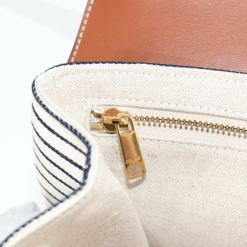 【日本直送】CELINE 肩背包 帆布 皮革 棕色 金色 正品 125821SAM-21