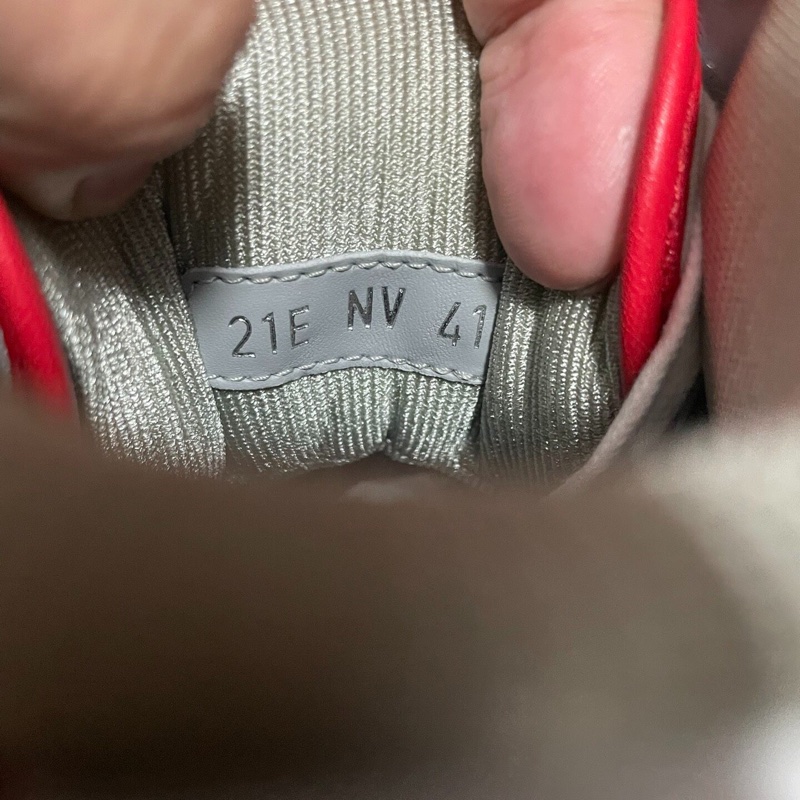 DIOR正品迪奧B27 牛皮 高幫 時尚板鞋 男款 白紅 41碼-5