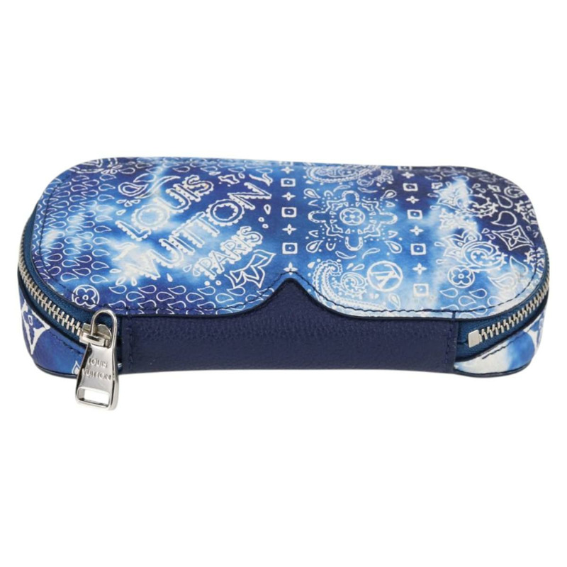 【日本直送】路易威登 Bandana Etui Lunet GM 眼鏡盒 藍色 GI0764 正品 131099SAM-1