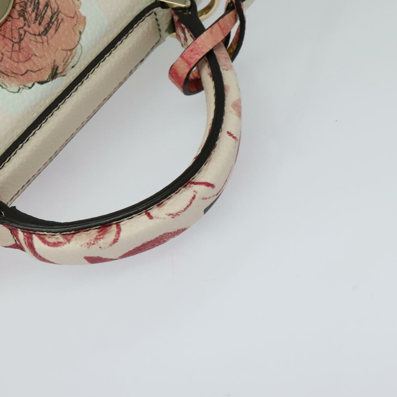 【日本直送】Salvatore Ferragamo Gancini 鏈條手提包 皮革 2way 粉金配色 Auth 131645SM-6