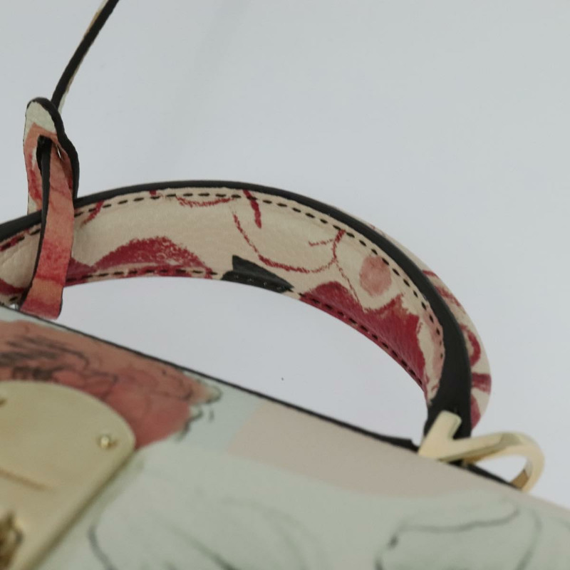 【日本直送】Salvatore Ferragamo Gancini 鏈條手提包 皮革 2way 粉金配色 Auth 131645SM-7