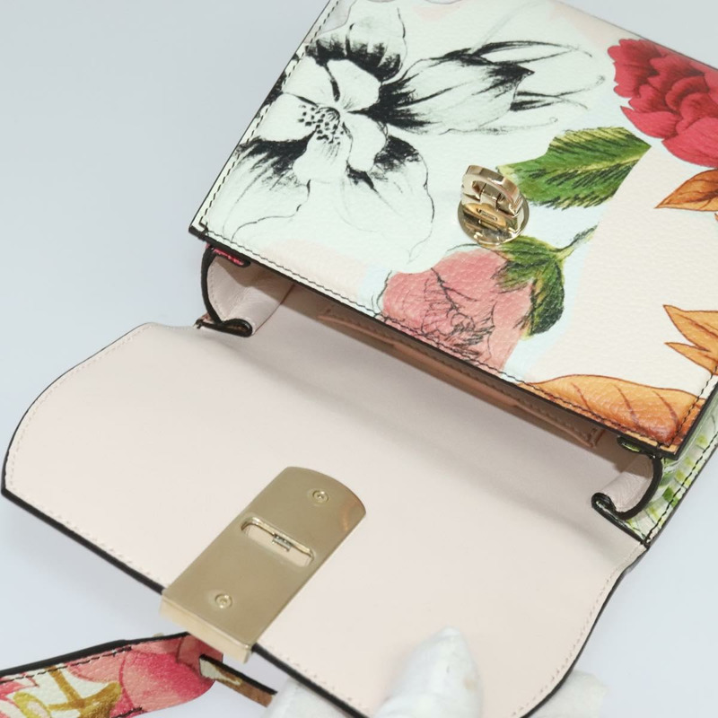 【日本直送】Salvatore Ferragamo Gancini 鏈條手提包 皮革 2way 粉金配色 Auth 131645SM-15