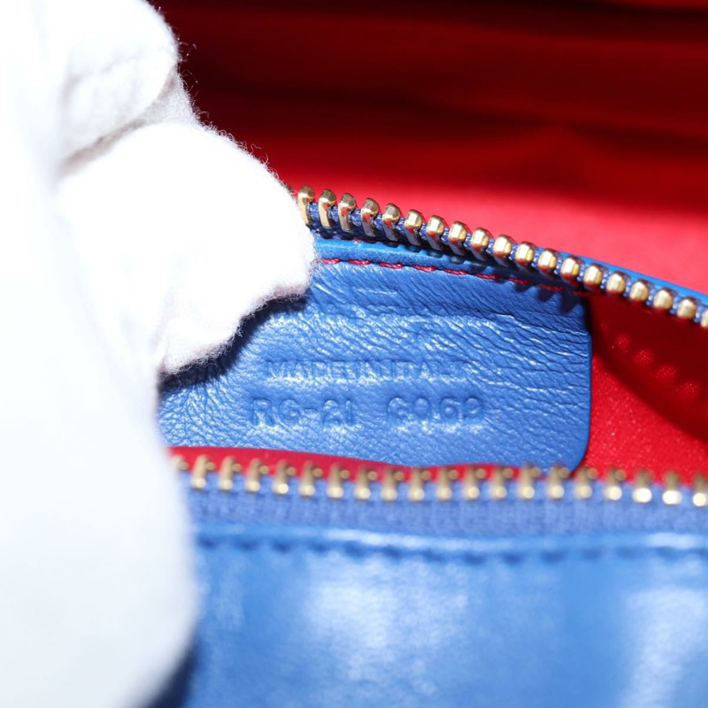 【日本直送】Salvatore Ferragamo Gancini 鏈條單肩包，皮革材質，藍色金色，正品，貨號 131644SM-10