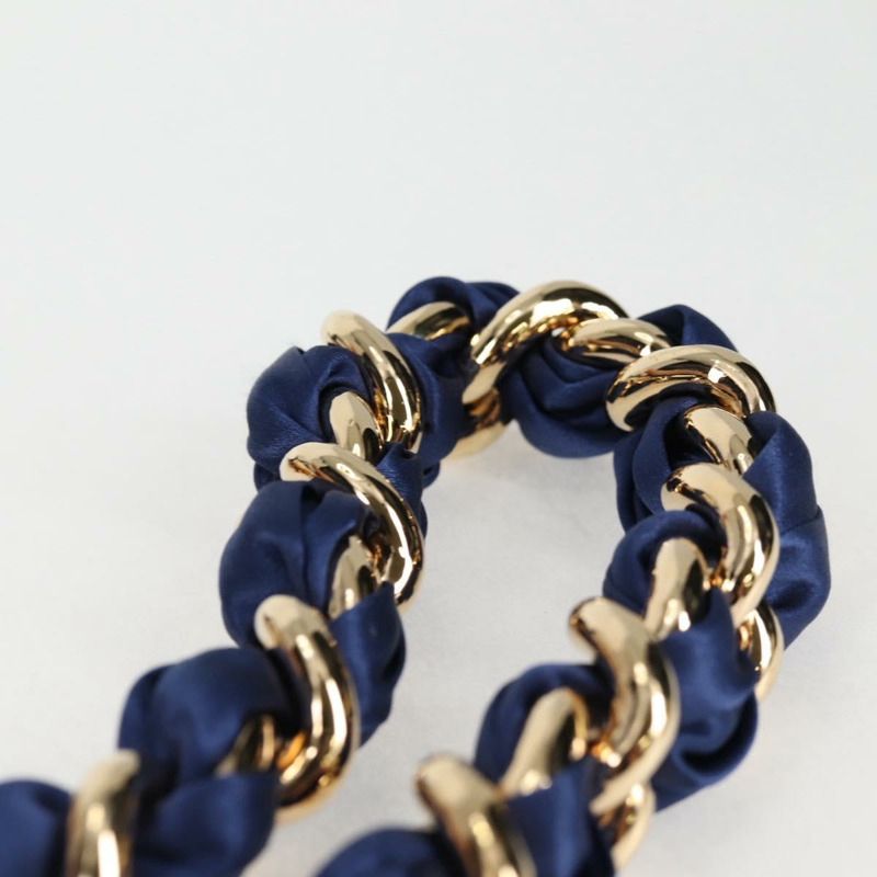 【日本直送】Salvatore Ferragamo Gancini 鏈條單肩包，皮革材質，藍色金色，正品，貨號 131644SM-13