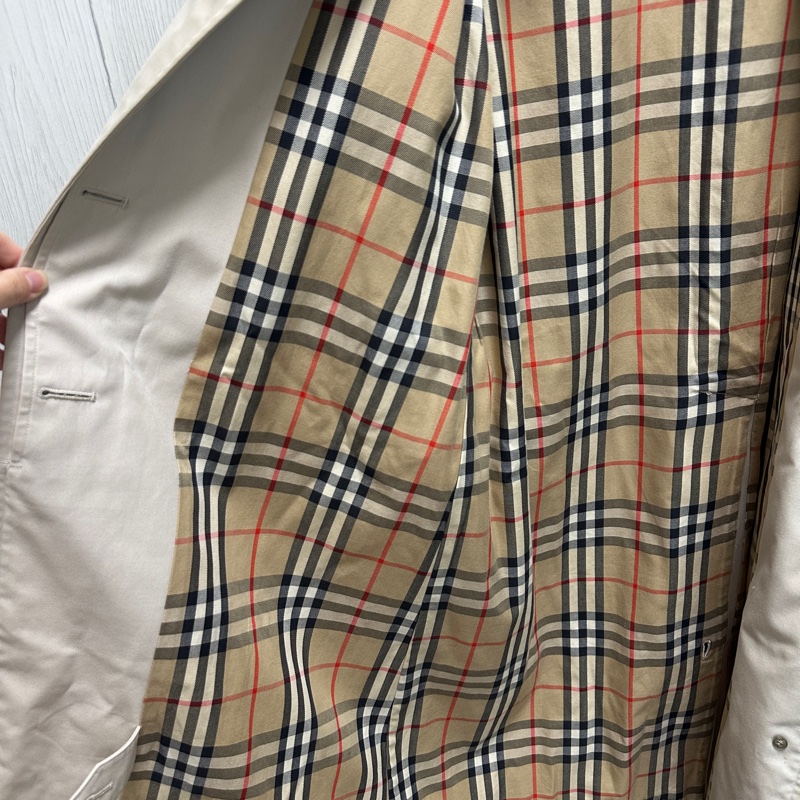 Burberry 經典格紋長款風衣-8