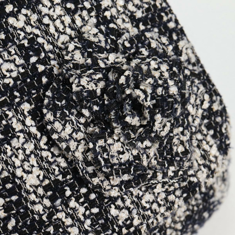 【日本直送】香奈兒鏈條肩背包，斜紋軟呢布料，黑色，銀色雙C標誌，正品編號131083SM-19