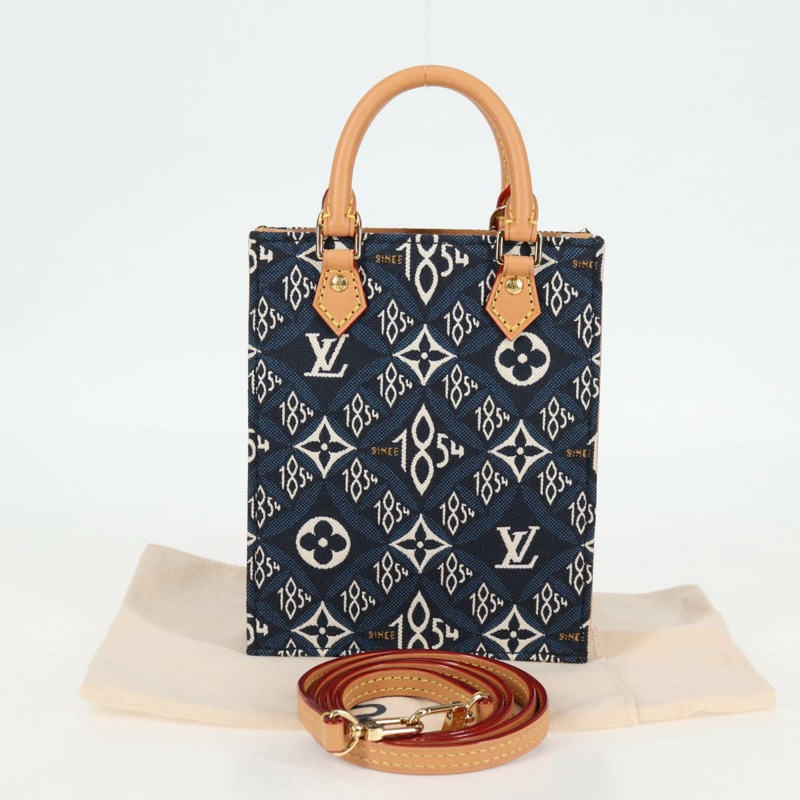 【日本直送】路易威登 (LOUIS VUITTON) 二手 Petit Sac Plat 2way 海軍藍手提包 M80288 正品 132611SAM-11