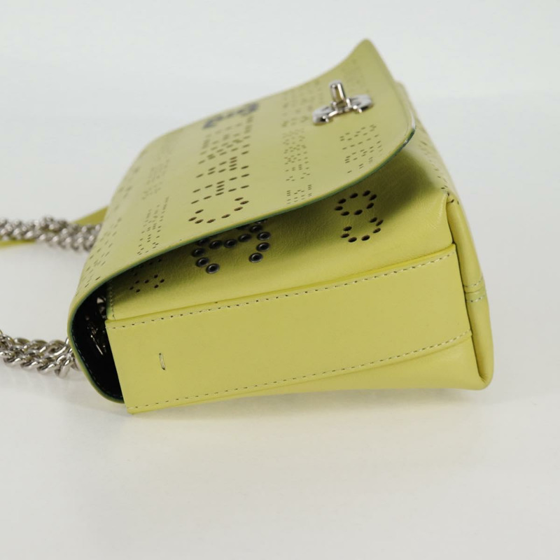 【日本直送】香奈兒 (CHANEL) 鏈條肩背包，皮革材質，黃色，雙C標誌，貨號 130486SM-2