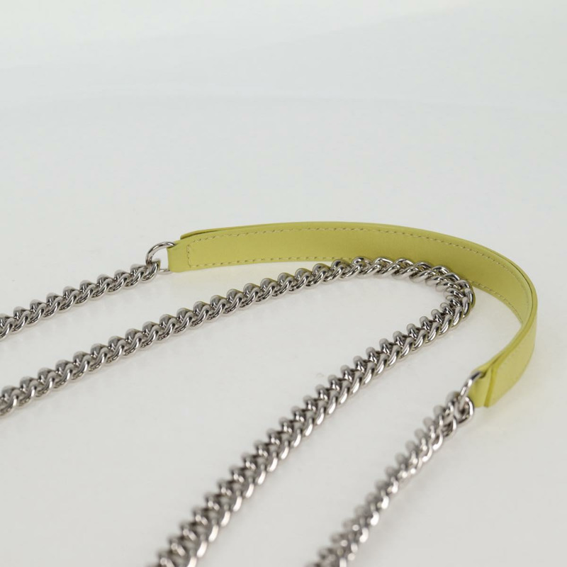 【日本直送】香奈兒 (CHANEL) 鏈條肩背包，皮革材質，黃色，雙C標誌，貨號 130486SM-13