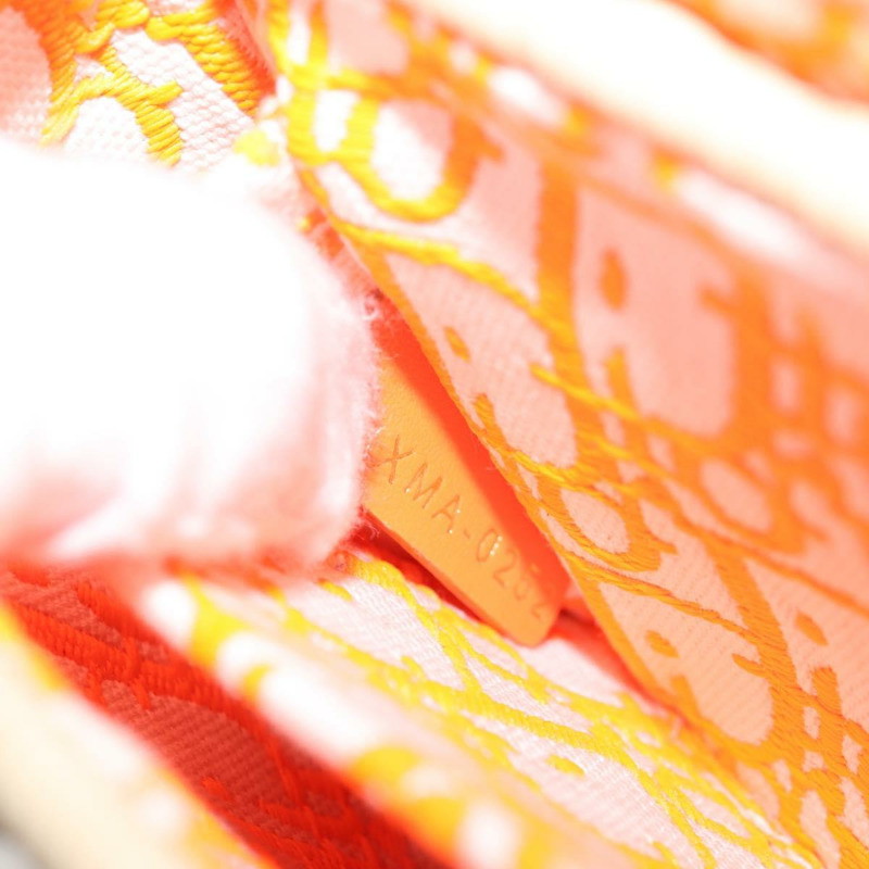 【日本直送】Christian Dior 拉菲草編織肩背包，橘子米色，正品 132405SM-10