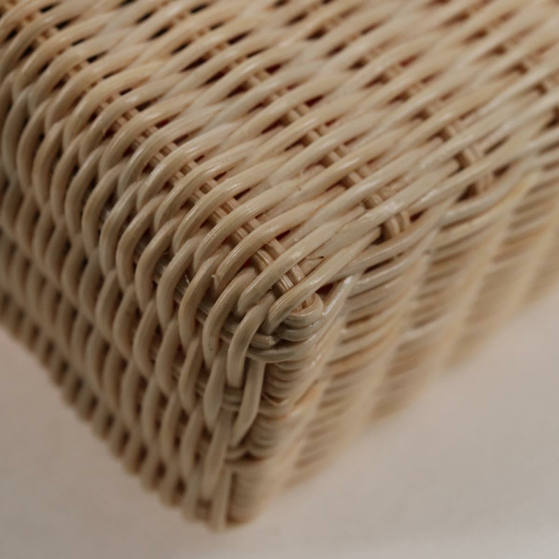 【日本直送】Christian Dior 拉菲草編織肩背包，橘子米色，正品 132405SM-16