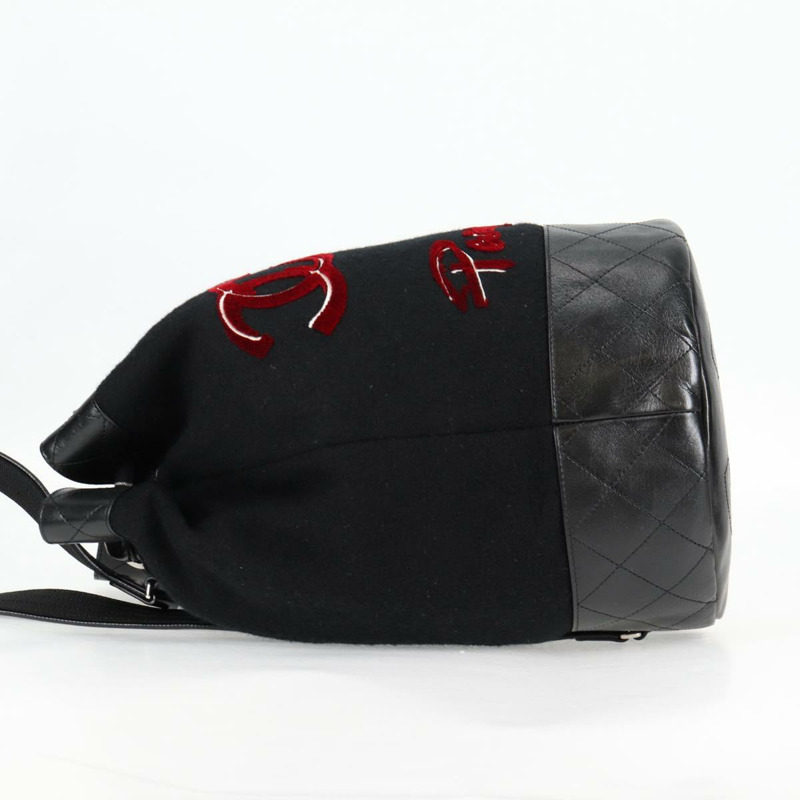 【日本直送】香奈兒 (CHANEL) 雙色肩背包，羊毛皮革，黑色，CC標誌，貨號130048SM-2