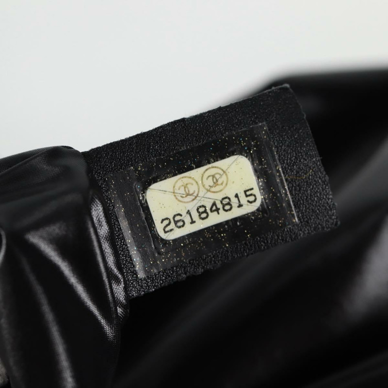 【日本直送】香奈兒 (CHANEL) 雙色肩背包，羊毛皮革，黑色，CC標誌，貨號130048SM-9