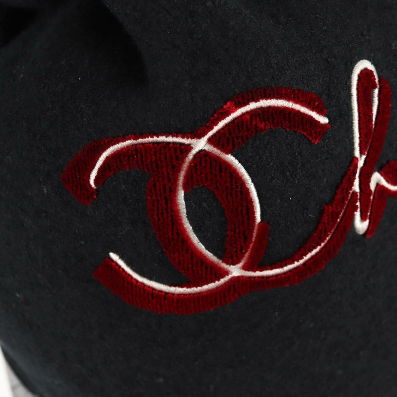 【日本直送】香奈兒 (CHANEL) 雙色肩背包，羊毛皮革，黑色，CC標誌，貨號130048SM-18