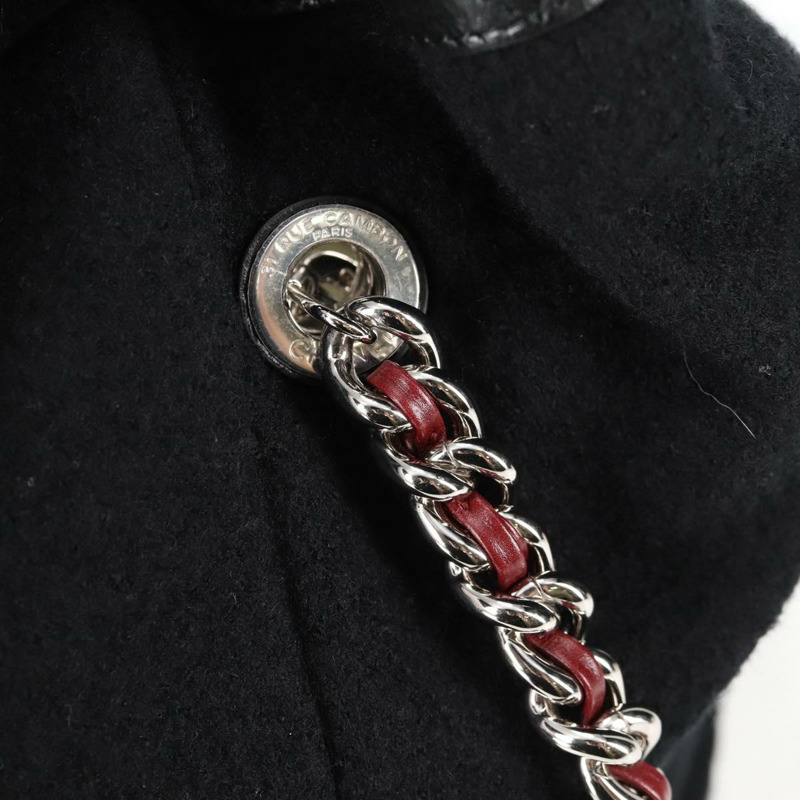 【日本直送】香奈兒 (CHANEL) 雙色肩背包，羊毛皮革，黑色，CC標誌，貨號130048SM-20