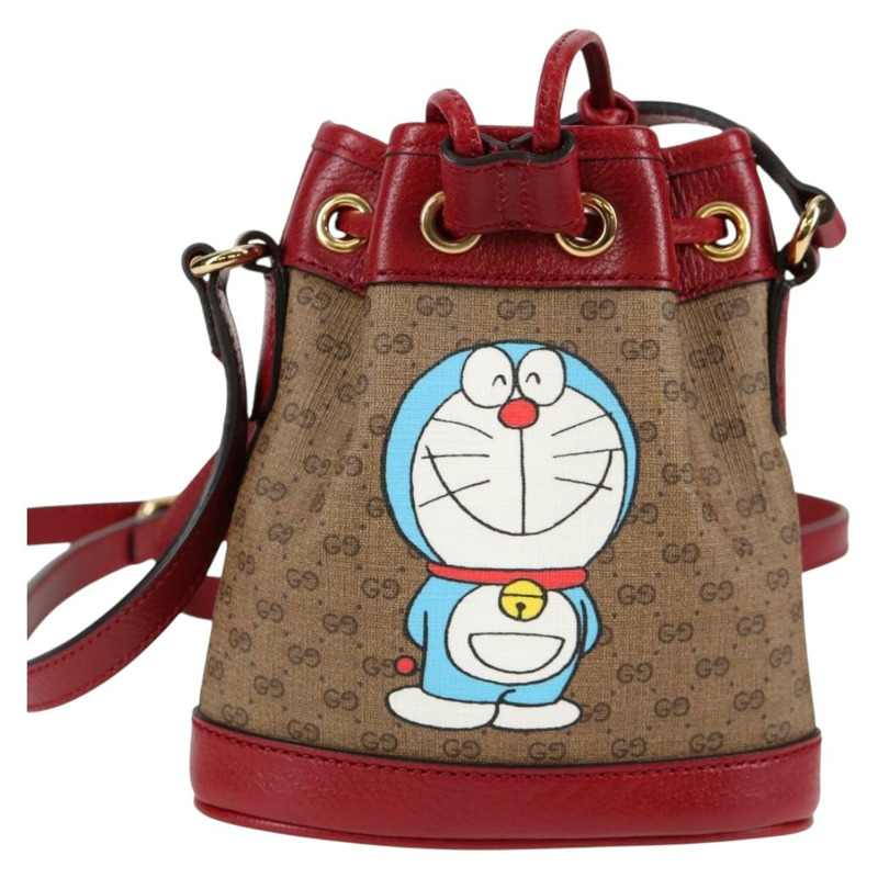 【日本直送】GUCCI Micro GG Supreme Doraemon 聯名手袋 PVC 米色 647801 正品 131783SM-12