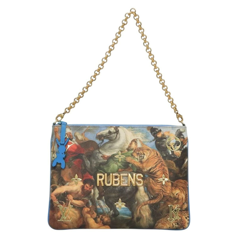 【日本直送】路易威登 Celty Pochette Plat Pouch Koons Rubens M64617 LV Auth 132961SM-1