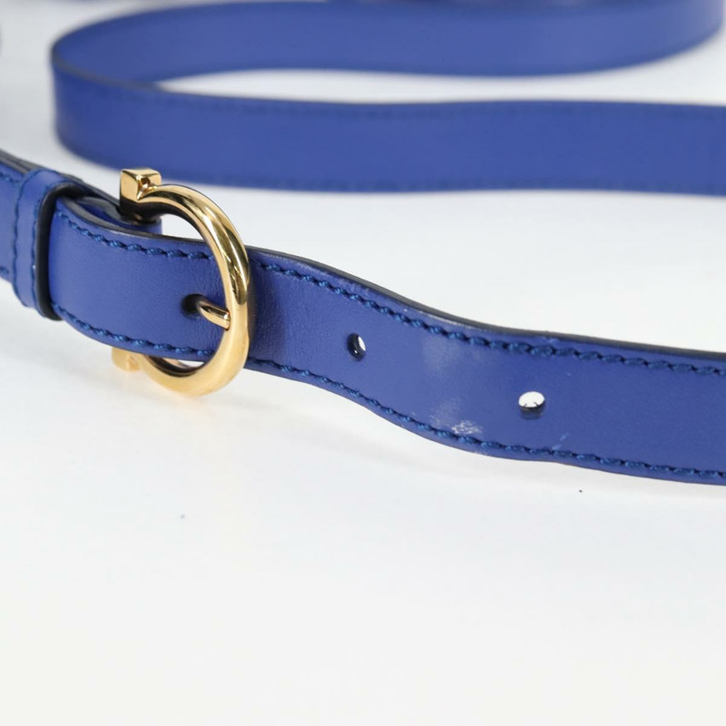 【日本直送】Salvatore Ferragamo Gancini 手提包，藤編兩用款，藍金配色，正品，貨號 135631SAV-7