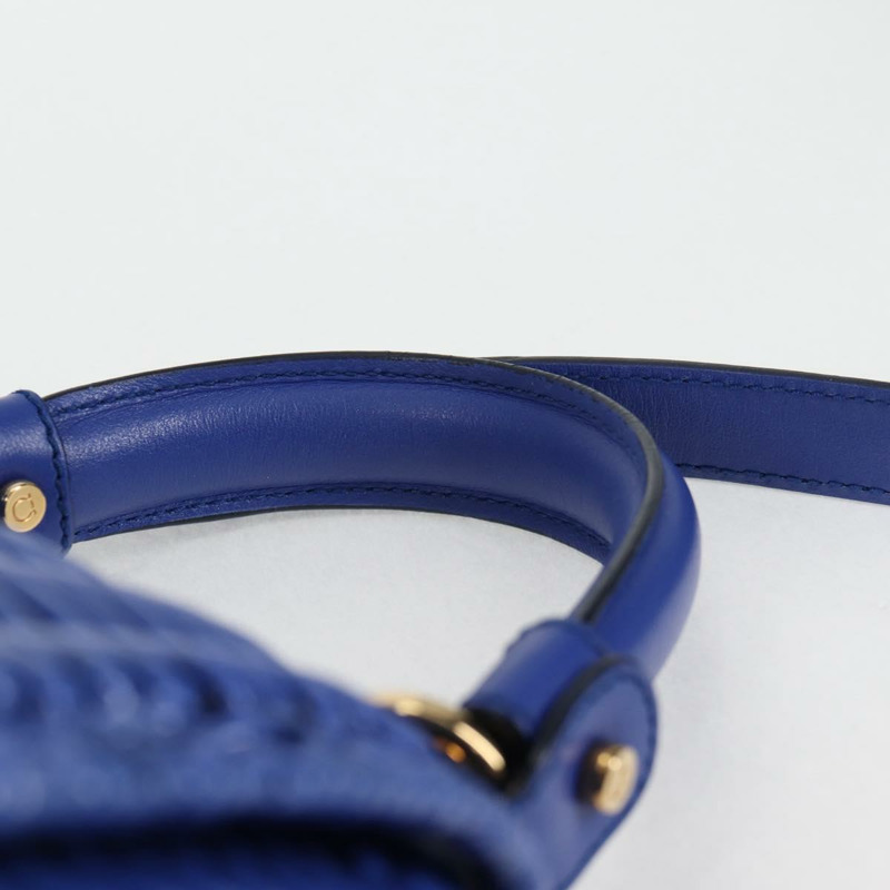 【日本直送】Salvatore Ferragamo Gancini 手提包，藤編兩用款，藍金配色，正品，貨號 135631SAV-14