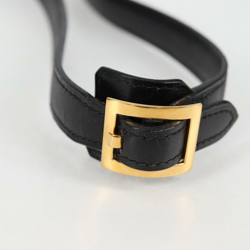 【日本直送】愛馬仕 Martine Vert 肩背包，黑色皮革，金色，正品，貨號 135513SAM-10