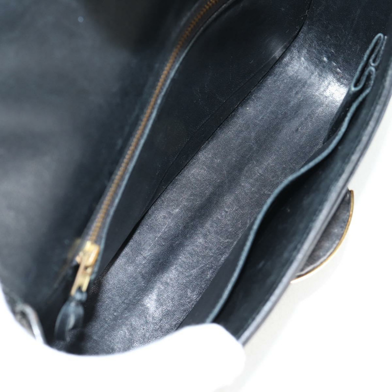 【日本直送】愛馬仕 Martine Vert 肩背包，黑色皮革，金色，正品，貨號 135513SAM-11