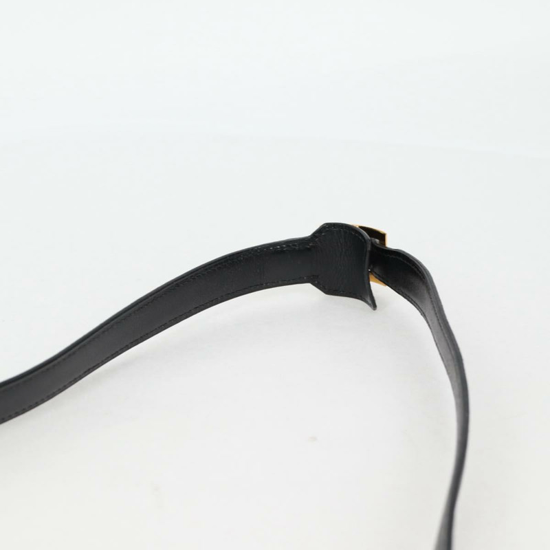 【日本直送】愛馬仕 Martine Vert 肩背包，黑色皮革，金色，正品，貨號 135513SAM-13