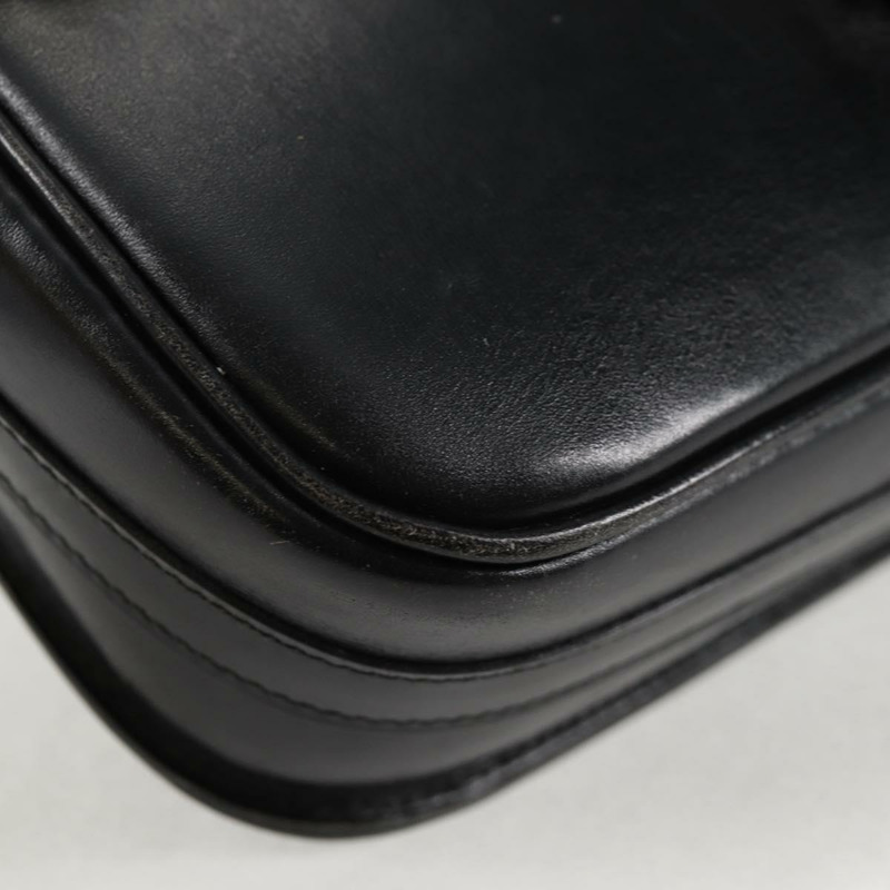 【日本直送】愛馬仕 Martine Vert 肩背包，黑色皮革，金色，正品，貨號 135513SAM-14