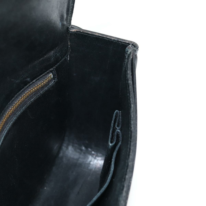 【日本直送】愛馬仕 Martine Vert 肩背包，黑色皮革，金色，正品，貨號 135513SAM-23