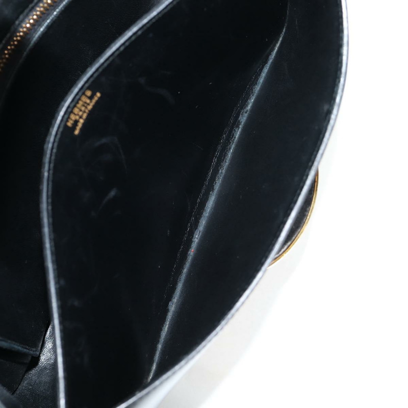 【日本直送】愛馬仕 Martine Vert 肩背包，黑色皮革，金色，正品，貨號 135513SAM-27