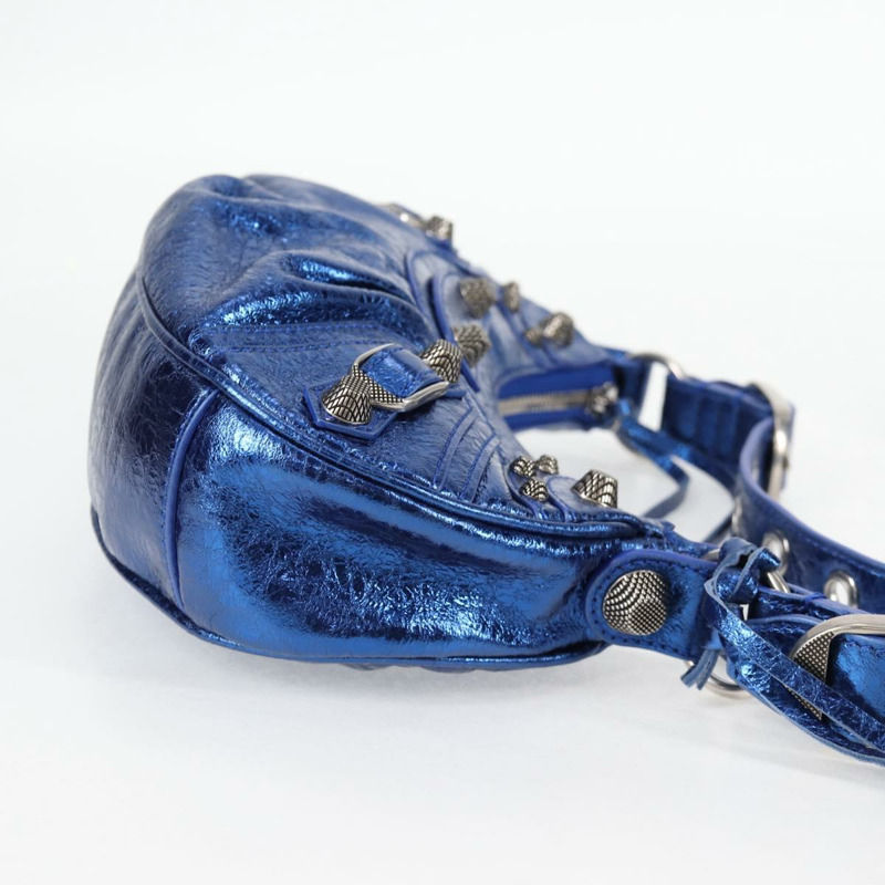 【日本直送】BALENCIAGA Luka Goal 單肩包，皮革材質，藍色/銀色，貨號 671309，正品編號 134466SAM-3