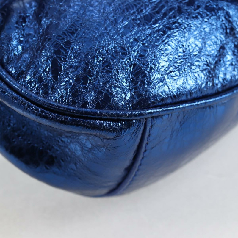 【日本直送】BALENCIAGA Luka Goal 單肩包，皮革材質，藍色/銀色，貨號 671309，正品編號 134466SAM-16