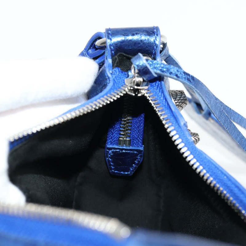 【日本直送】BALENCIAGA Luka Goal 單肩包，皮革材質，藍色/銀色，貨號 671309，正品編號 134466SAM-23