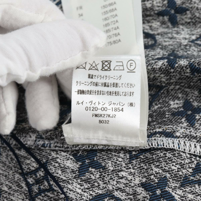 【日本直送】路易威登 Monogram Jaguar A 字裙 牛仔布 34 藍色 1A9NK9 LV 正品 133644SAM-21