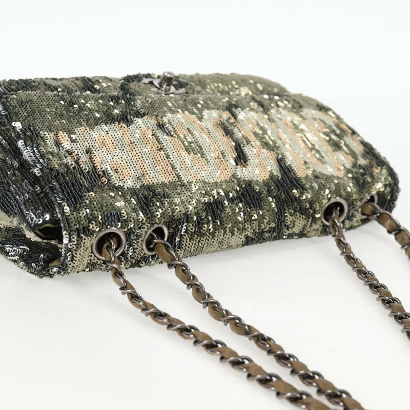 【日本直送】香奈兒 2017 早春度假系列 Coco Cuba 鏈條單肩包 亮片 綠色 CC 正品 ar13715SM-5