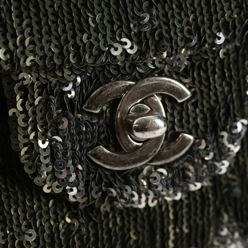 【日本直送】香奈兒 2017 早春度假系列 Coco Cuba 鏈條單肩包 亮片 綠色 CC 正品 ar13715SM-17