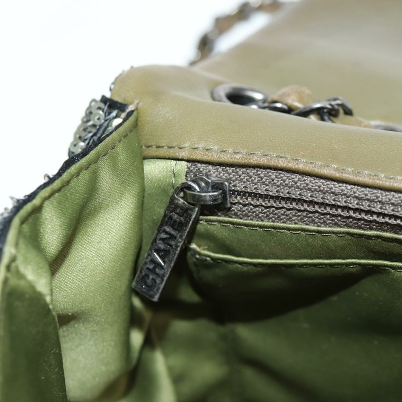 【日本直送】香奈兒 2017 早春度假系列 Coco Cuba 鏈條單肩包 亮片 綠色 CC 正品 ar13715SM-23