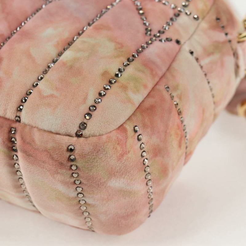 【日本直送】FENDI 假期限量版 Mamma Baguette 手袋，絲絨材質，粉金配色，兩用款，正品編號 132928SAM-17