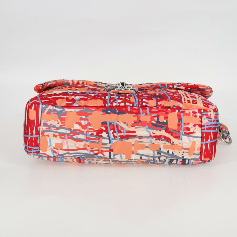 【日本直送】香奈兒 (CHANEL) 絎縫鏈條單背包 尼龍材質 橘色 銀色 CC 標誌 Auth 132851SM-4