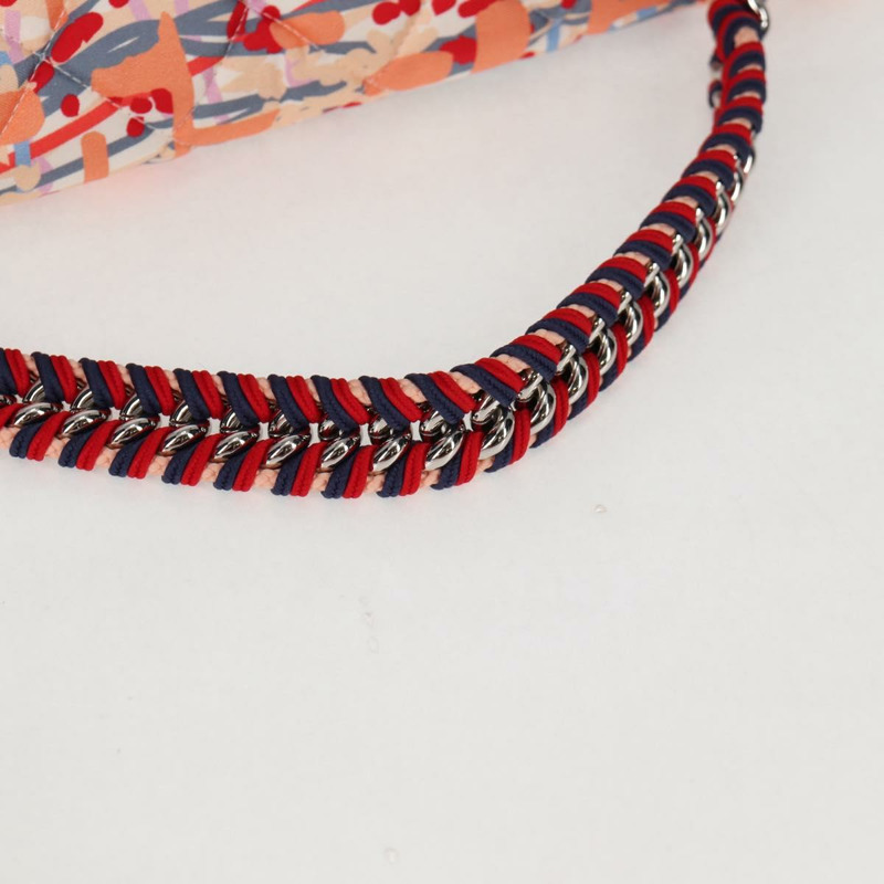 【日本直送】香奈兒 (CHANEL) 絎縫鏈條單背包 尼龍材質 橘色 銀色 CC 標誌 Auth 132851SM-6