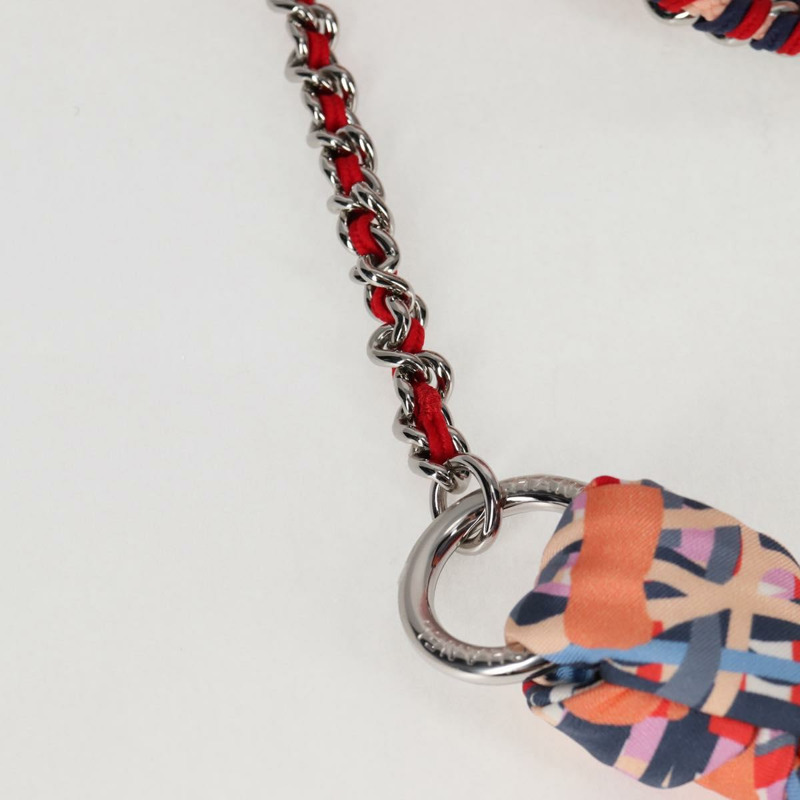 【日本直送】香奈兒 (CHANEL) 絎縫鏈條單背包 尼龍材質 橘色 銀色 CC 標誌 Auth 132851SM-8