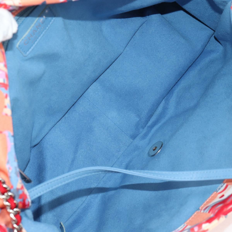 【日本直送】香奈兒 (CHANEL) 絎縫鏈條單背包 尼龍材質 橘色 銀色 CC 標誌 Auth 132851SM-10