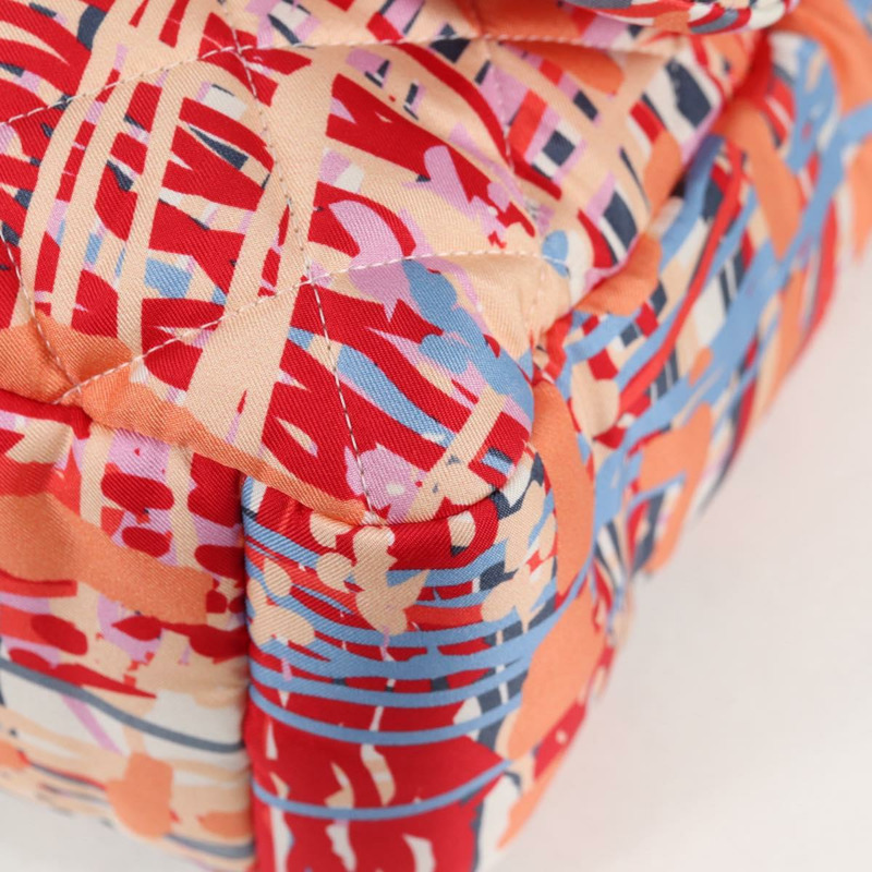 【日本直送】香奈兒 (CHANEL) 絎縫鏈條單背包 尼龍材質 橘色 銀色 CC 標誌 Auth 132851SM-16