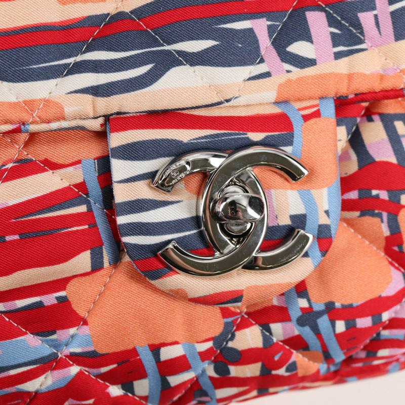 【日本直送】香奈兒 (CHANEL) 絎縫鏈條單背包 尼龍材質 橘色 銀色 CC 標誌 Auth 132851SM-19