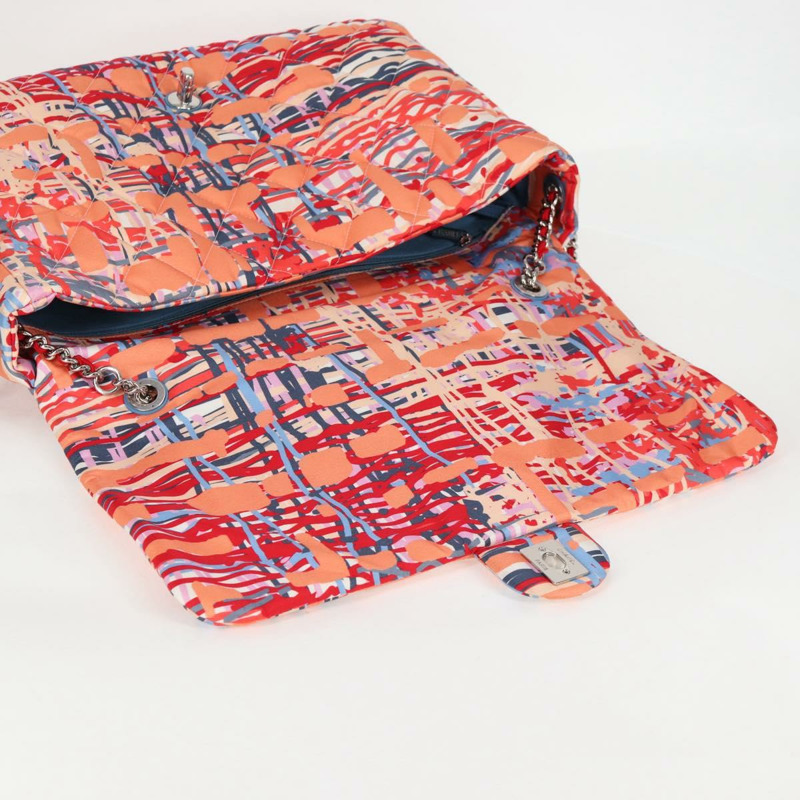 【日本直送】香奈兒 (CHANEL) 絎縫鏈條單背包 尼龍材質 橘色 銀色 CC 標誌 Auth 132851SM-20