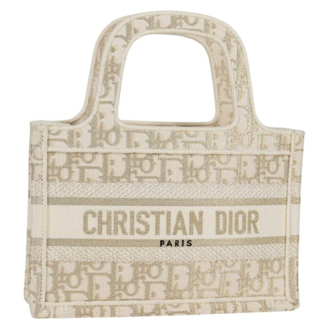 Christian Dior Trotter帆布書本手袋 白色帆布 正品 136735SAM