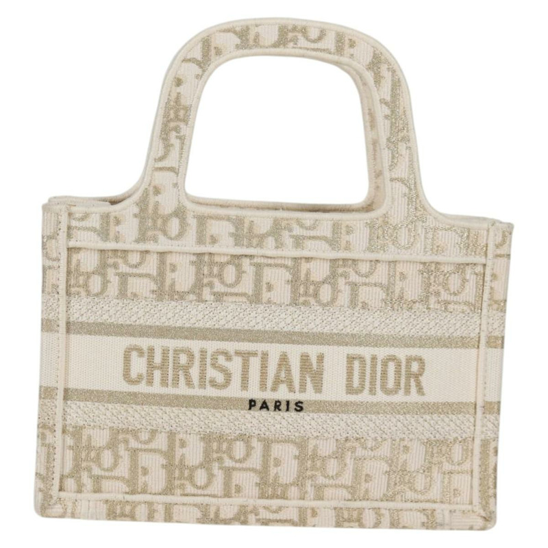 【日本直送】Christian Dior Trotter帆布書本手袋 白色帆布 正品 136735SAM-12