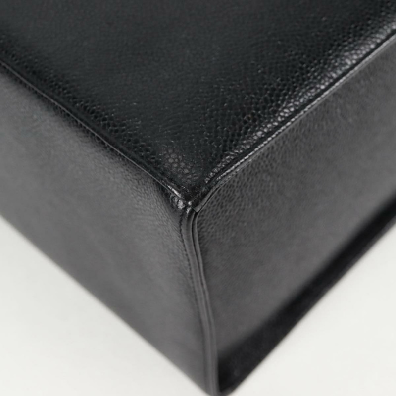 【日本直送】香奈兒 (CHANEL) 魚子醬皮兩用手提包，黑色金色雙C標誌，正品編號 138563V-14