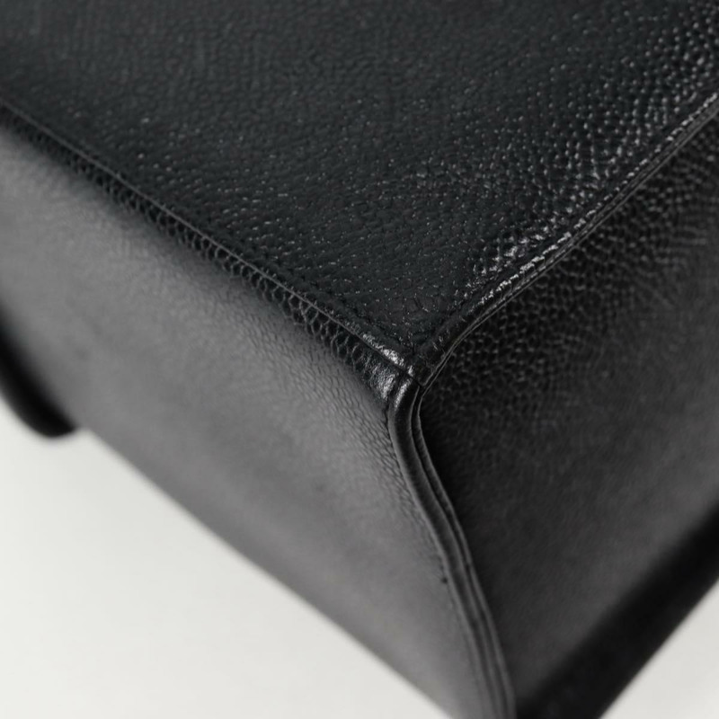 【日本直送】香奈兒 (CHANEL) 魚子醬皮兩用手提包，黑色金色雙C標誌，正品編號 138563V-16